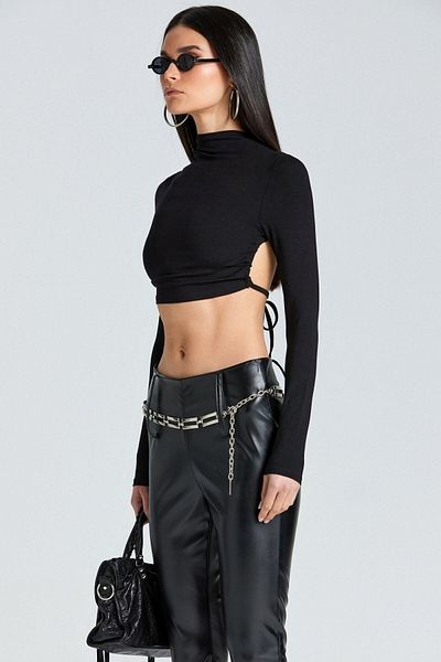 boutiquen Crop din 1945 cu detaliu legat la spate deschis