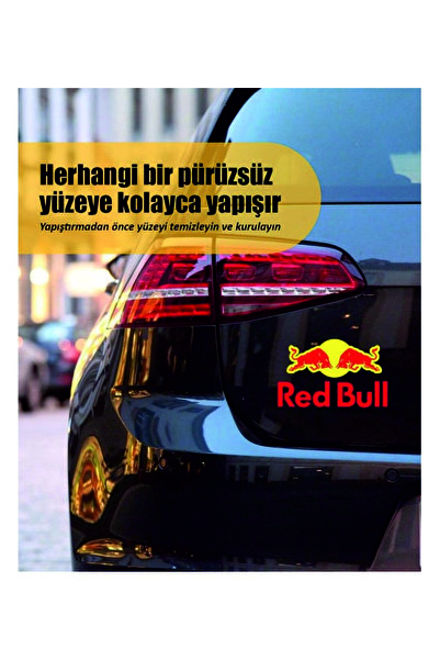 Özkaş ticaret 3D Redbull Sticker Yapıştırma Kabartmalı Oto Aksesuar Motorsikl...