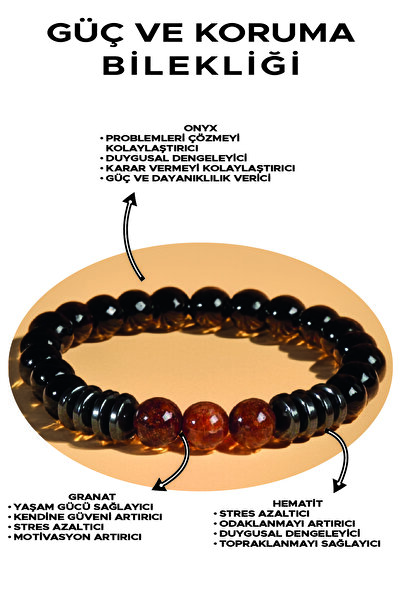 Ssilhoutte Doğaltaş Doğal Taş Bileklik - Sertifikalı El işçiliği - Oniks - Gr...