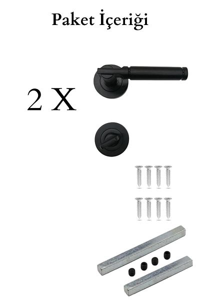 HOBİDABİ Verda Black Luxury Rosette Door Handle Wc