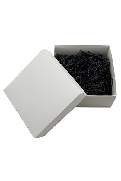 repro design 20x20 Beyaz Siyah Kırpıntılı Boş Hediye Kutusu 1 Adet