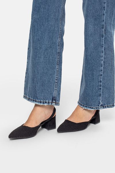 Ömer Ediz Shoes 6 cm Thick Heeled Fabric Detailed Shoes