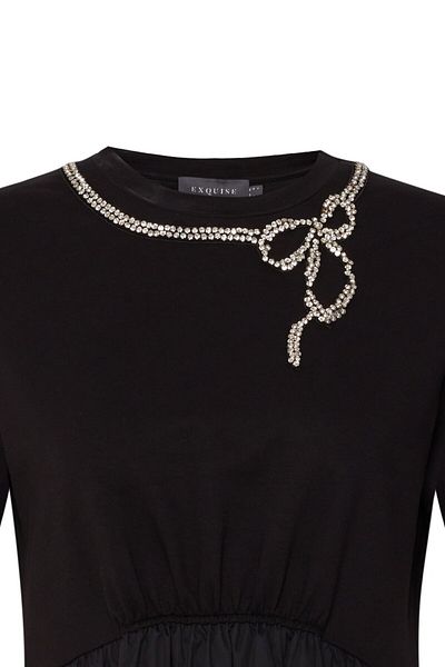 Exquise Embroidered Collar Maxi Dress