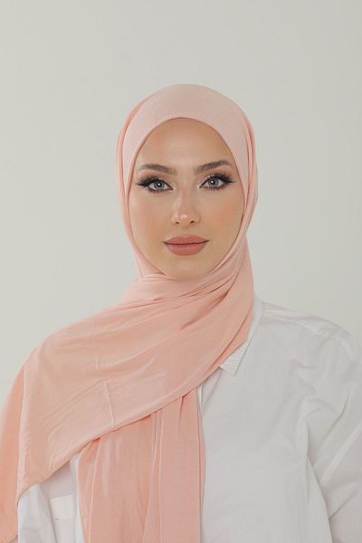 Beyzak Powder Pink Luxury Combed Cotton Shawl - Women's Hijab Jersey Hijab Lycra Shawl