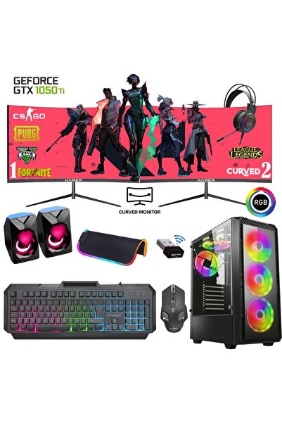 XASER Xsr541 I5 4440 16gb Ram 256gb M.2 Nvme Ssd 4gb Gtx1050 Ti 24" Dual Curv...