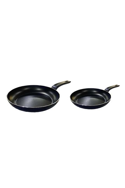 Mehtap 24 cm and 28 cm Honeycomb Pattern Teflon Pan Set - 2 mm