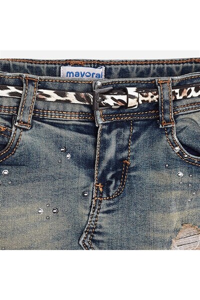 MAYORAL Girl's Winter Denim Skirt - with belt