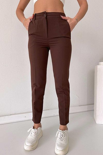 Mine Tan Butik Carrot Model Narrow Leg Trousers - Brown