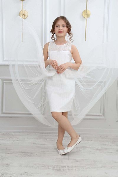 Pantulux Παιδικό φόρεμα με μοτίβο γκουπέρ με επένδυση λευκό φόρεμα για πάρτι γενεθλίων