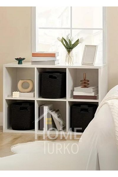 HomeTurko Jute 3-Piece Cute Straw Square Storage Set - for Home, Office, Room and Hotel