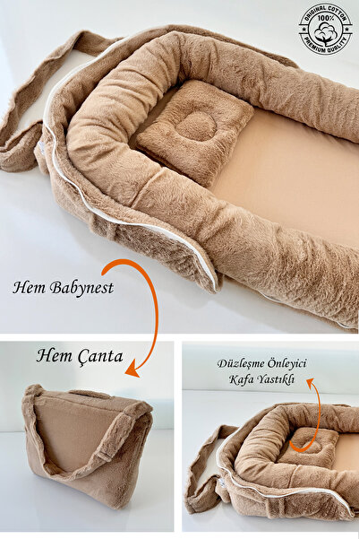 Jaju Baby Nest Çantalı Babynest Taşınabilir Anne Yanı Premium Peluş Jaju Baby...