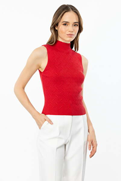 ON Dikiş Detaylı Dik Yaka Triko Bluz