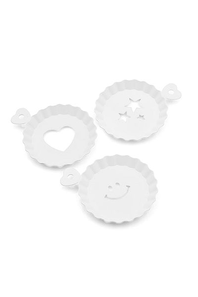 Tiesa Home Set of 3 White Plastic Dessert Coffee Cake Decorating Plates