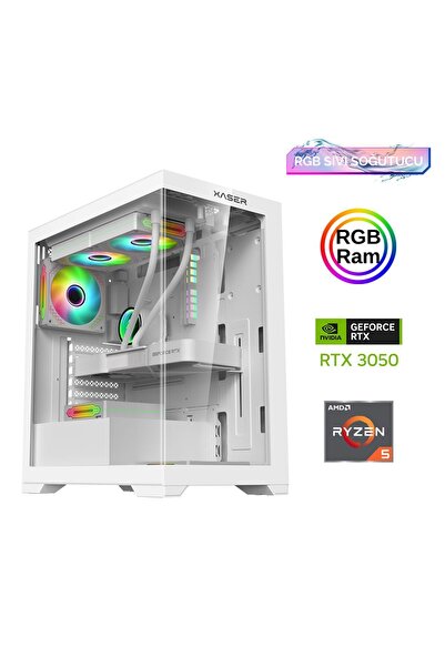 XASER Xsr808 Ryzen 5 5600 16gb Ram 512gb Nvme Rtx3050 Sıvı Soğutma Oyun Bilgisayarı