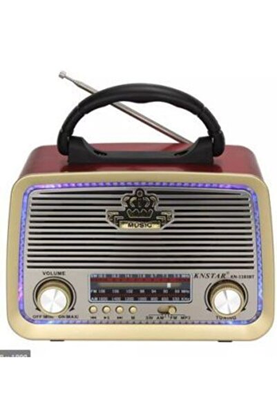 SIGHTZER Şarjlı Ledli Retro Ahşap Radyo Bluetooth Hoparlör Usb - Mp3 Çalar Kn...