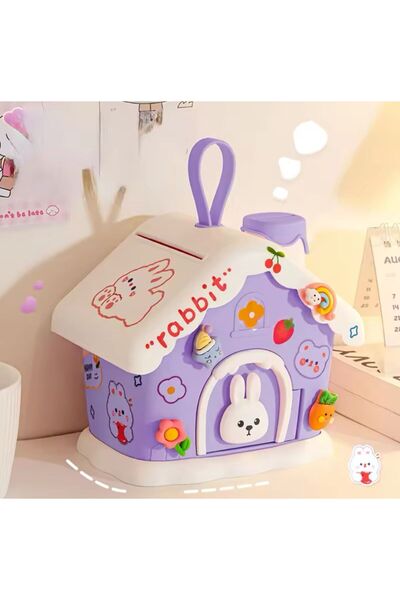AET Sevimli Ev Baca Kumbara Para Banknot Kumbarası Ev Motifli Çocuk Kumbarası