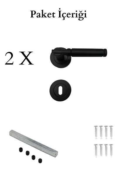 HOBİDABİ Verda Black Luxury Rosette Door Handle Room