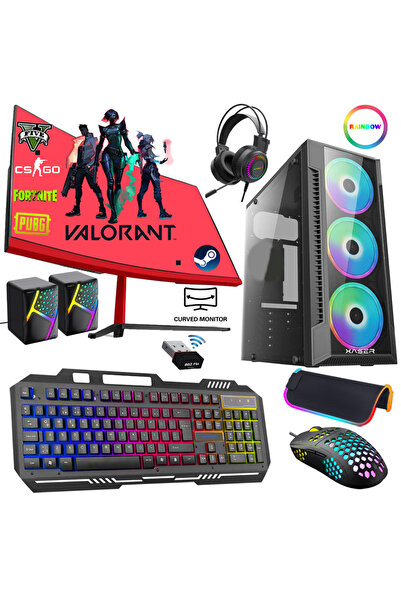 XASER Xsr286 I5 2400 8gb Ram 256gb Ssd 4gb Gt730 Ekran Kartı 24" Curved Oyun ...