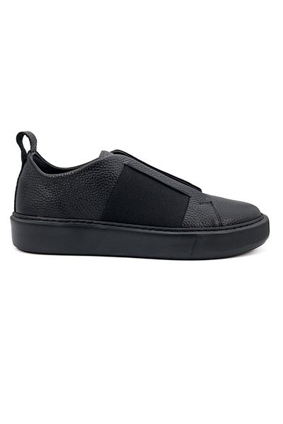 TEZCAN KUNDURA Shadow Black Inside and Outside Genuine Leather Lightweight Eva Black Sole Sports Men's Shoes Sneaker