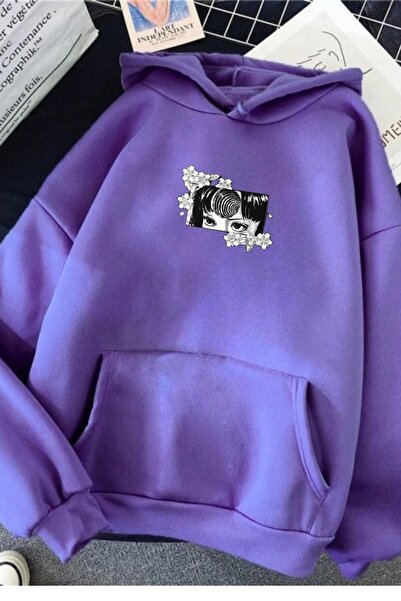 CAST COLLECTİON Μωβ φούτερ Unisex Uzumaki Anime με τύπωμα