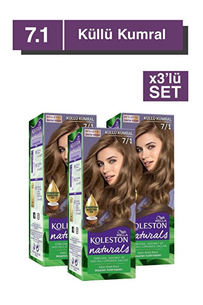 Wella Koleston Naturals Saç Boyası 7/1 Küllü Kumral X3'lü Set