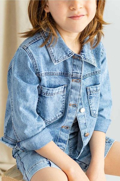 Oliven The Kid Jachetă albastră unisex din denim