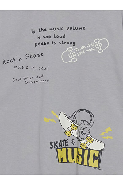 LC Waikiki Crew Neck Long Sleeve Printed Baby Boy T-Shirt