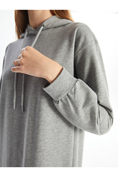 LC Waikiki Jednoduché dámské šaty s dlouhým rukávem s kapucí