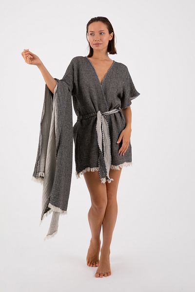 Dokubba Rodos Muslin Kimono and Peshtemal Set