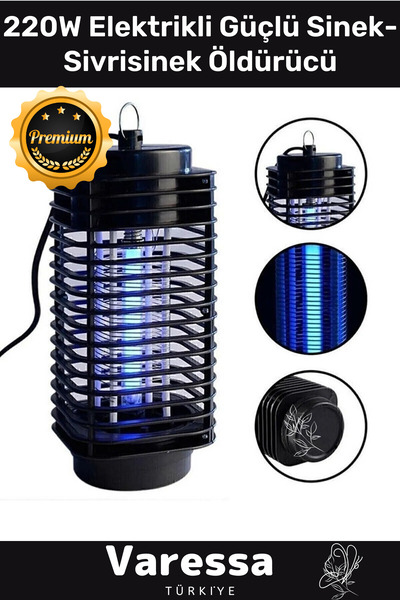 VARESSA Seri 220V Elektrikli Prizli Az Yer Kaplar Cız Lamba Mor Işık Kara Siv...