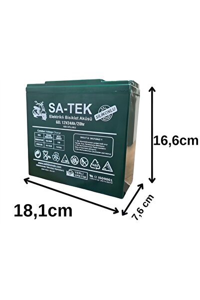 Genel Markalar Sa-tek 12v 24 Ah Akü Elektrikli Motorsiklet Aküsü Jel Akü 2025 Üretim