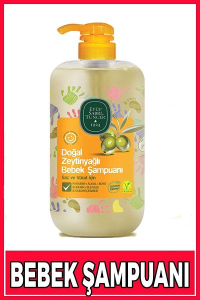 Eyüp Sabri Tuncer Non-Burning Paraben, Alcohol, Dye, Allergen, Sls, Seles and Soap Free Baby Shampoo 600ml