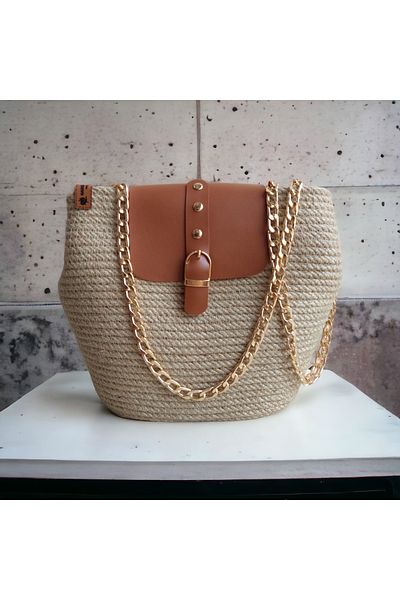 HandmadeSNM Geantă de paie, geantă de umăr lucrată manual, geantă de umăr, geantă de iută