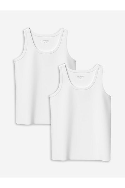 LC Waikiki Lcw Kids Bright White Crew Neck Boys' Undershirt 2-Pack