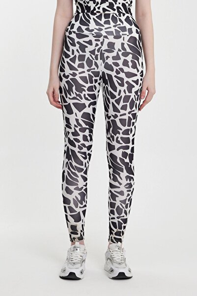 Penyelux Women's HarmonyFlex Patterned Sports Flexible Fitness Tights & Bustier Set