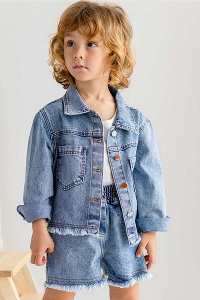 Oliven The Kid Jachetă albastră unisex din denim