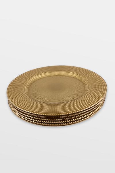 Fecra Gold 6-Piece Glass Plate Set