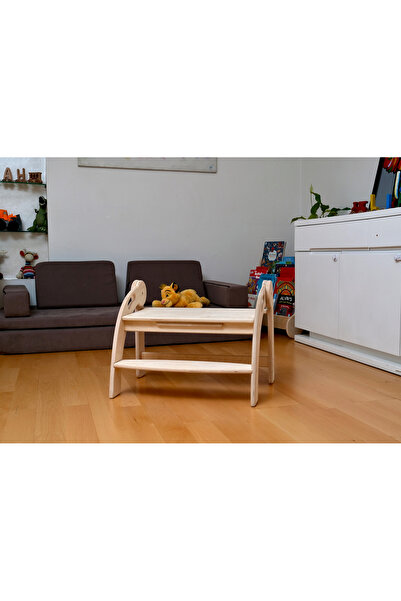 KIDOPPO Montessori Tabure | Ahşap Katlanır Basamak | Çocuk Odası Dekoru | Dayanıklı Katlanır Basamak