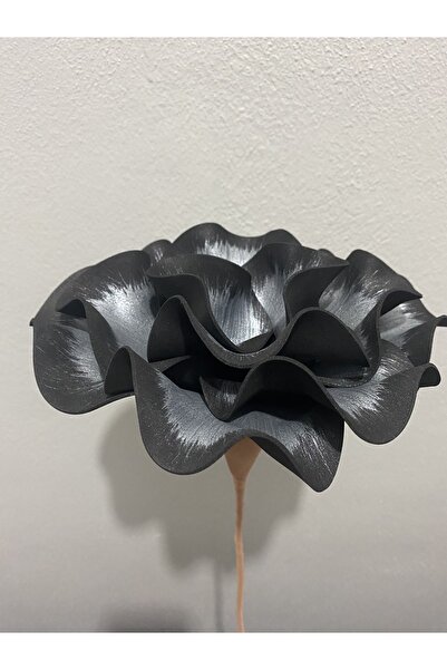 Ayka Aksesuar Floare artificială decorativă din latex Eva de lux, realizată manual, detaliată în negru argintiu - floare din spumă