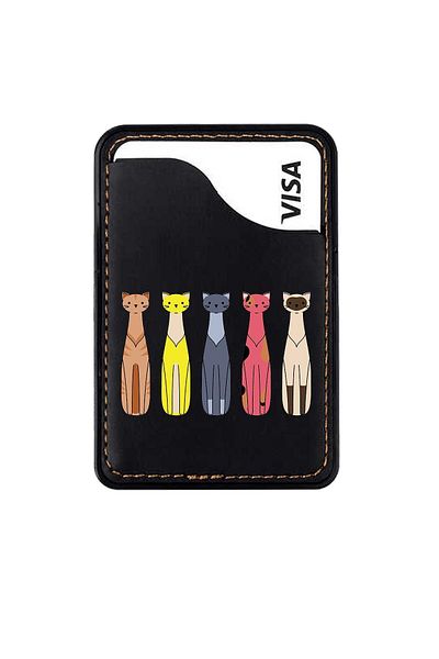 omix X300 X400 X500 X600 X700 X5 X6 X7 X3 X6 X7 Leather Card Holder Case Cat Trinket