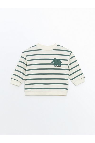 LC Waikiki Crew Neck Printed Sweatshirt and Sweatpants for Baby Boy - Set of 2