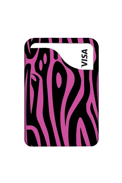 omix X300 X400 X500 X600 X700 X5 X6 X7 X3 X6 X7 Leather Card Holder Case Pink Zebra