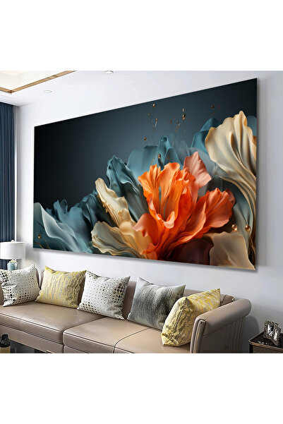 PrintiesPlus 3D Görünümlü Yapraklar Kanvas Duvar Tablo