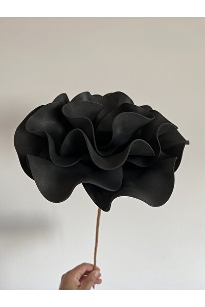 Ayka Aksesuar Floare artificială decorativă din latex Eva de lux, realizată manual - simplu NEGRU - floare din spumă