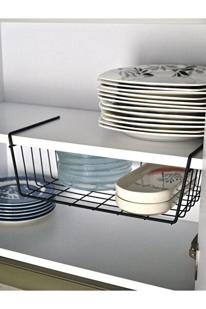 Purelegant 1.kalte Dolap içi Kanguru Raf Çelik Sepet Askılı Raf Siyah Asılabi...