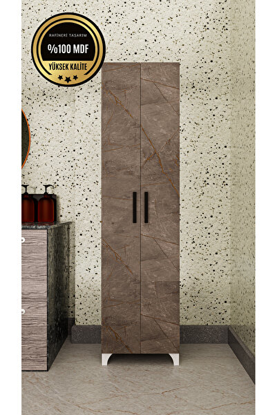 rafineritasarım Long 2 Kapaklı Raflı Çok Amaçlı Dolap Banyo Balkon Kiler Mdf