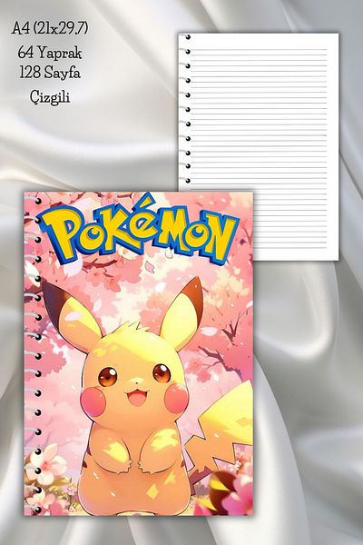 daily notebook دفتر ملاحظات بوكيمون A4 مسطر |   غطاء PVC |   128 صفحة |   80 جرام ورق عالي الجودة |   مفكرة (21×29,7 سم)