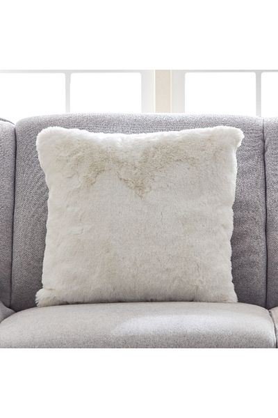 Home Box Faux Rabbit Fur Filled Cushion - 45x45 cm