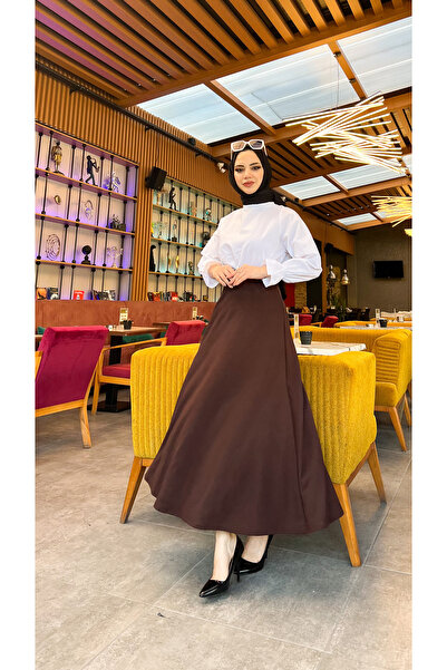 HMT ZEHRA GİYİM حجاب ماكسي مقاس 36-48 مقاسات (S-M-L-XL) تنورة كريب سكوبا للفص...