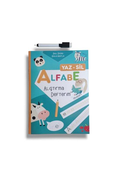 Pembe Pasaj Yaz Sil Alfabe Alıştırma Defteri Okul Öncesi Bitmeyen Yazı Defteri